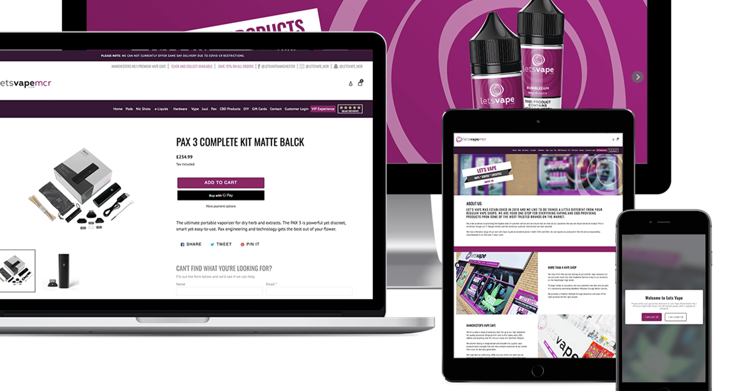 A new online store for Lets Vape